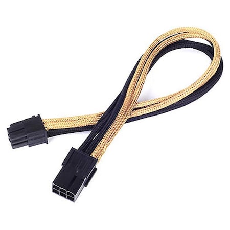 Dynamicfunction 6 Pin 250 mm Power Cable Extender - Black with Gold DY534480